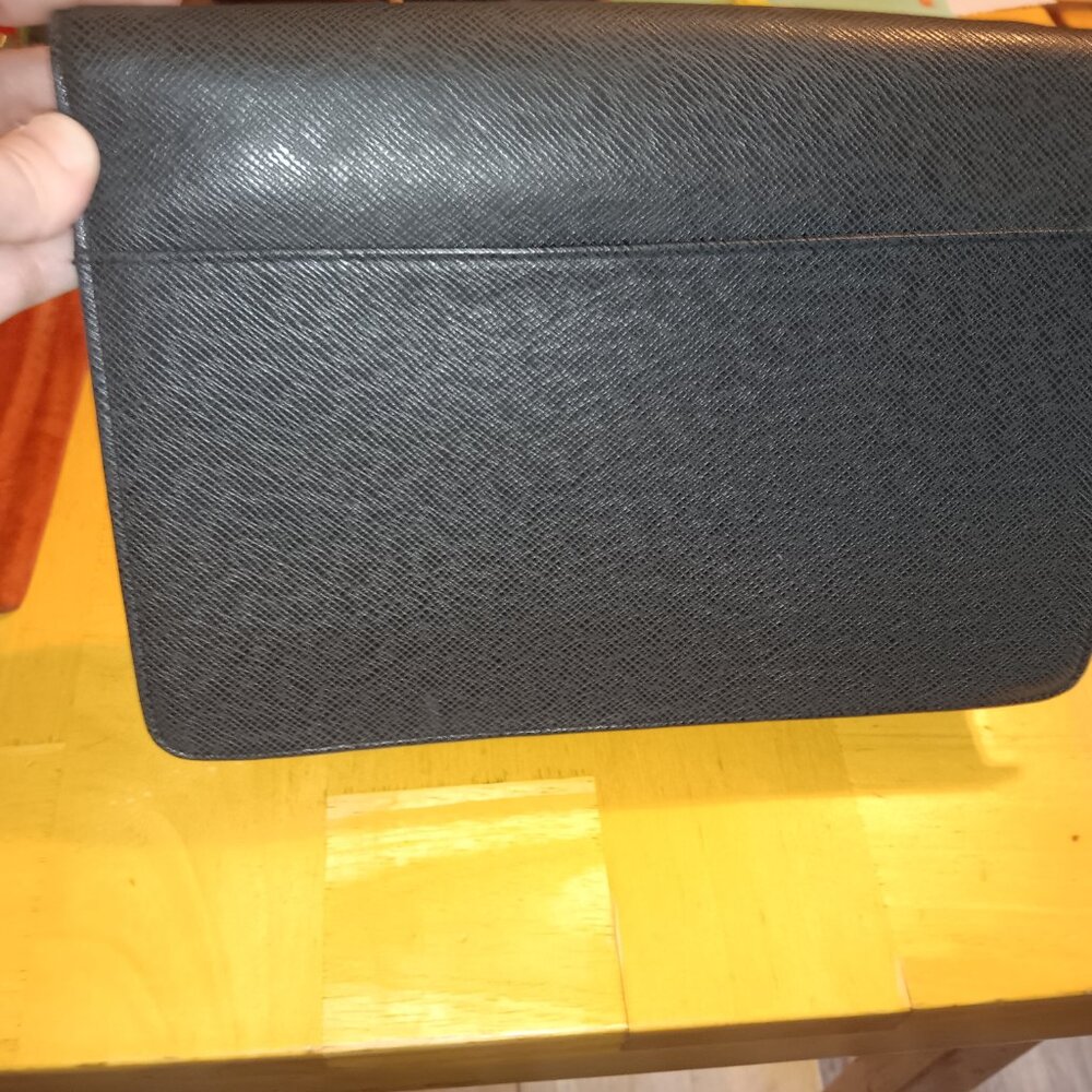 LV Black Taiga Leather Clutch w/ Silver tone hardware - Picture 2 of 7